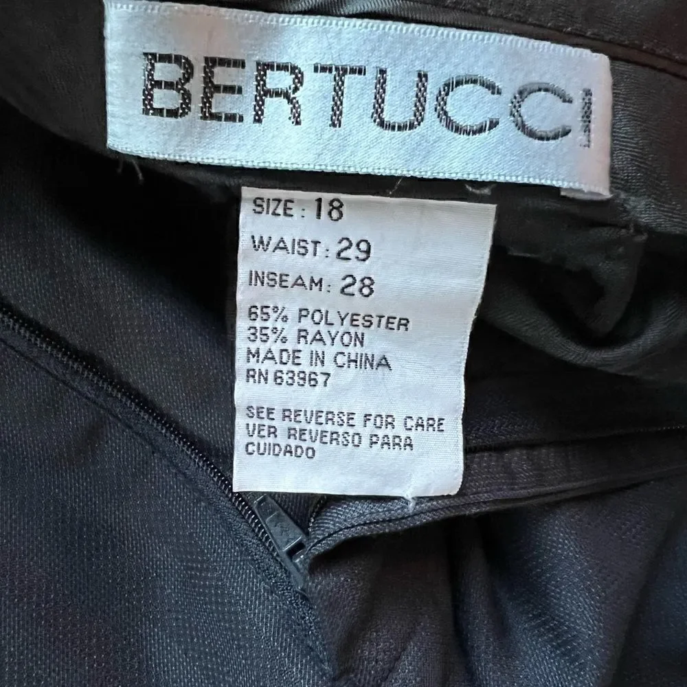 Boys Bertucci Navy Blue Pleated Front Dress Pants with Vertical Stripes Size 18